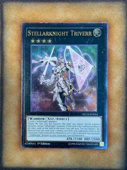 Yugioh Stellarknight Triverr NECH-EN054 Ultimate Rare 1st Ed LP - Image 1