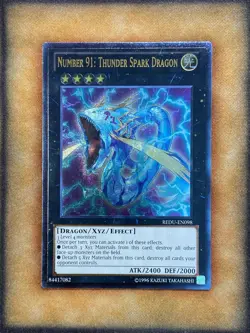 Yugioh Number 91: Thunder Spark Dragon REDU-EN098 Ultimate Rare NM - Image 1