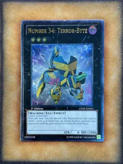 Yugioh Number 34: Terror-Byte GENF-EN041 Ultimate Rare 1st Ed LP - Image 1