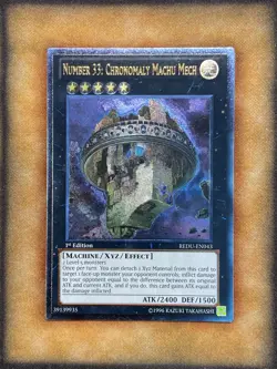 Yugioh Number 33: Chronomaly Machu Mech REDU-EN043 Ultimate Rare 1st Ed NM - Image 1