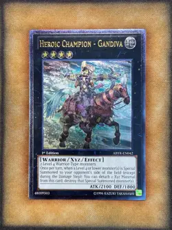 Yugioh Heroic Champion - Gandiva ABYR-EN042 Ultimate Rare 1st Ed NM - Image 1