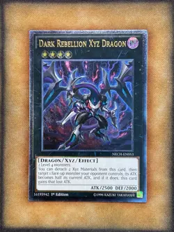 Yugioh Dark Rebellion Xyz Dragon NECH-EN053 Ultimate Rare 1st Ed LP - Image 1