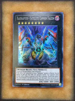 Yugioh Raidraptor - Satellite Cannon Falcon WIRA-EN024 Secret Rare 1st Ed NM - Image 1
