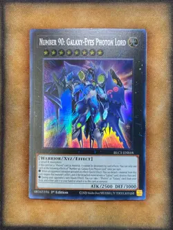 Yugioh Number 90: Galaxy-Eyes Photon Lord BLC1-EN018 Ultra Rare 1st Ed SILVER NM - Image 1