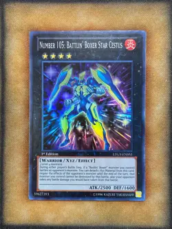 Yugioh Number 105: Battlin' Boxer Star Cestus LTGY-EN051 Super Rare 1st Ed LP - Image 1