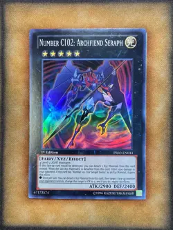 Yugioh Number C102: Archfiend Seraph PRIO-EN044 Super Rare 1st Ed NM - Image 1