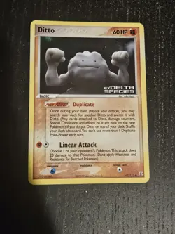 POKEMON EX DELTA SPECIES REVERSE HOLO STAMPED DITTO (GEODUDE) COMMON CARD 62/113 - Image 1