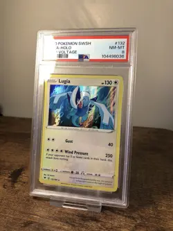 PSA 8 Lugia Holo Rare SWSH Vivid Voltage 2020 132/185 Pokemon Card - Image 1