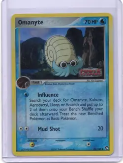 Pokemon Card - Omanyte Reverse Stamp - 56/108 - EX Power Keepers - 2007 - Image 1