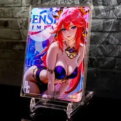 Yae Miko Goddess Premium Waifu Card Genshin Impact Holo New Sealed ACG - Image 2