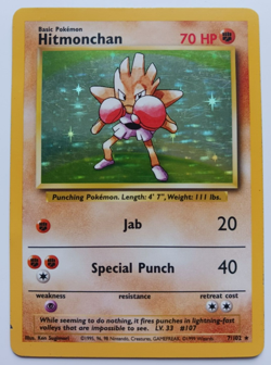 Hitmonchan Pokemon Card Holo WOTC 7/102 Base Set Rare Vintage 1999 Original LP - Image 1
