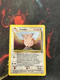 Pokemon TCG Clefable Holo Unlimited Rare Card 1/64 Jungle Base Set - Image 1