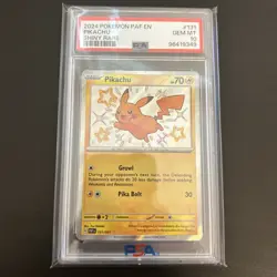 Pikachu 131/091 Baby Shiny Rare 2024 Paldean Fates Pokemon Card PSA 10 GEM MT - Image 1