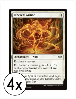 4x Ethereal Armor, Duskmourn House of Horror, MTG NM - Image 1
