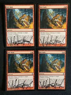 MTG Magic the Gathering x4 Rift Bolt Signed Playset Sutfin Time Spiral Burn - Image 1
