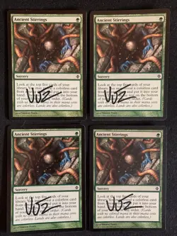 MTG Magic the Gathering x4 Ancient Stirrings Signed Playset Proce Rise Eldrazi - Image 1
