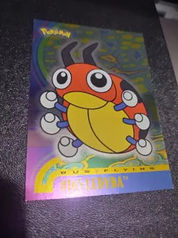 Mint/Nm Ledyba #165 Pokemon Topps Johto Series 1 Card Silver Holo Foil 1st Rare - Image 1