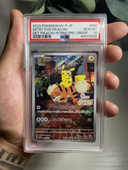 POKEMON DETECTIVE PIKACHU JAPANESE PRE-ORDER PROMO 098/SV-P PSA 10 Gem Mint !!!! - Image 1