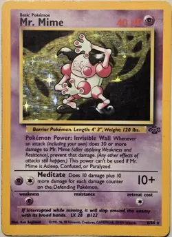Mr. Mime Holo/64☆ Jungle Unlimited Pokemon Near Mint Condition 1999 - Image 1