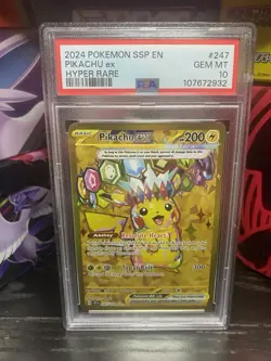 Pikachu ex 247/191 PSA 10 | Pokemon TCG Scarlet & Violet Surging Sparks - Image 1