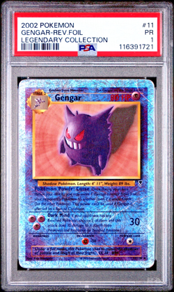 PSA 1 PR 2002 Pokemon Legendary Collection Gengar 11/110 Reverse Holo Foil WOTC - Image 1