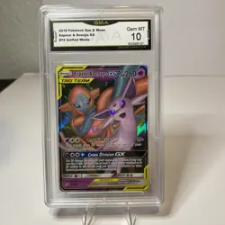 2019 Pokemon Sun & Moon Unified Minds #72 Espeon & Deoxys GX GMA 10 Mint - Image 4