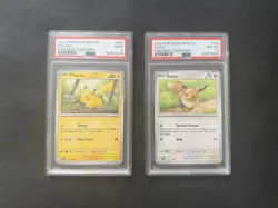 Pokemon Together Stamp Eevee 133/165 & pikachu 025/165 Promo Card PSA - Image 1