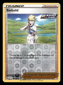 Siebold 153/198 Reverse Holo Pokemon Chilling Reign Lightly Played Uncommon - Image 1