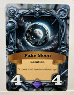 Conspiracy Theory TCG Promo Card Fake Moon Satellite Location Epic Aliens A7 - Image 1