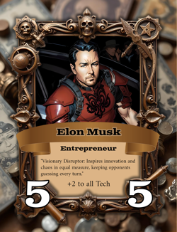 Conspiracy Theory TCG CCG Elon Musk Entrepreneur 5/5 Pre Alpha Promo Card - Image 3
