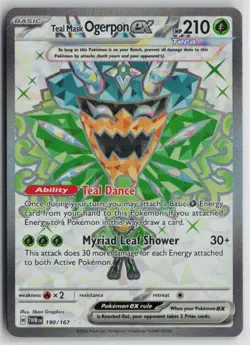 Pokemon Teal Mask Ogerpon ex - 190/167 190/167 SV06: Twilight Masquerade card Ne - Image 1