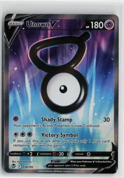 Pokemon Unown V (Full Art) 176/195 SWSH12: Silver Tempest card Near Mint - Image 1