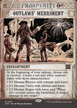 Outlaws' Merriment - Foil Extended Art Showcase OTP NM MTG - Image 1