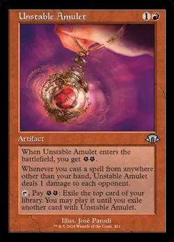 Unstable Amulet - Foil Retro Frame MH3 NM MTG - Image 1