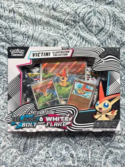 Pokemon TCG Black Bolt and White Flare Victini Illustration Collection box - Image 1