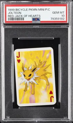 1999 BICYCLE POKEMON MINI PLAYING CARDS RED DECK JACK OF HEARTS JOLTEON PSA 10 - Image 1