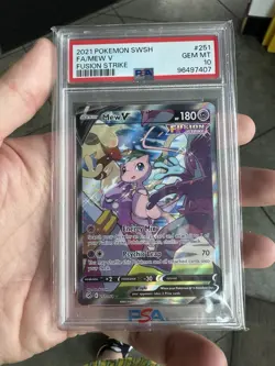 Mew v Alternate Full Art Holo Card 251/264 Swsh08: Fusion Strike PSA 10 Gem Mint - Image 1