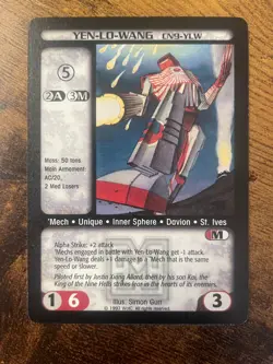 Battletech CCG TCG Card Rare Mercenaries Yen-Lo-Wang CN9-YLW - Image 1