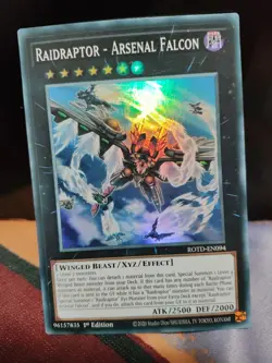 Yugioh Raidraptor Arsenal Falcon ROTD-EN094 1st Edition English Trading Card - Image 1