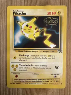 Pikachu #4 WB Movie - Black Star Promo - Vintage WOTC Pokemon Movie Card DMG #2 - Image 1