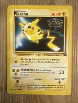 Pikachu #4 WB Movie - Black Star Promo - Vintage WOTC Pokemon Movie Card DMG - Image 1