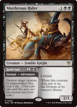 MURDEROUS RIDER // SWIFT END x4 mtg NM-M Commander Aetherdrift 4 Rare - Image 1