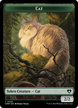 CAT TOKEN x1 mtg NM-M Commander Masters Double Sided - Image 1