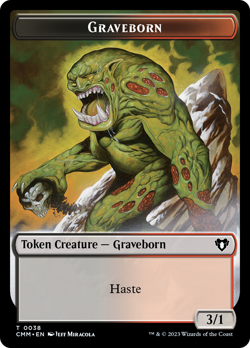 GRAVEBORN // ZOMBIE TOKEN x1 mtg NM-M Commander Masters Double-Sided - Image 1