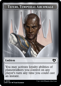 TEFERI, TEMPORAL ARCHMAGE EMBLEM // BIRD TOKEN mtg NM-M Commander Masters - Image 1