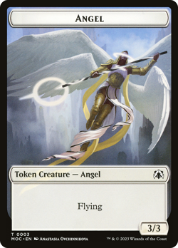 ANGEL // DEMON TOKEN x4 mtg NM Commander March of The Machine Double-Sided - Image 1