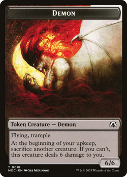 ANGEL // DEMON TOKEN x4 mtg NM Commander March of The Machine Double-Sided - Image 2