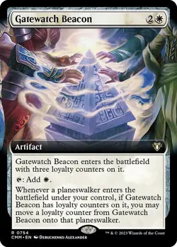 Extended Art GATEWATCH BEACON mtg NM-M Commander Masters Rare - Image 1