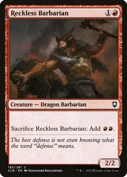 RECKLESS BARBARIAN x4 mtg NM-M Commander Legends Baldurs Gate 4 Common - Image 1