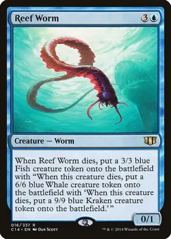 REEF WORM x1 mtg NM Commander 2014 1 Rare - Image 1